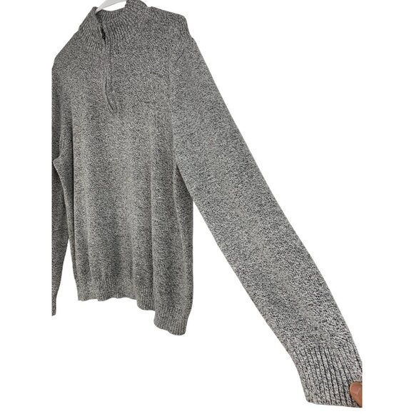 Croft & Barrow Mens  1/4 Zip Knit Sweater L Gray RY10394 Cotton Pullover GUC - Picture 8 of 8